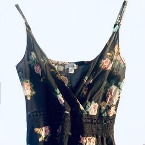 Justify Floral Navy V Neck Dress with Floral Print